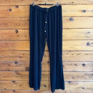 BEBE Black Mesh Swim Coverup Pants XL